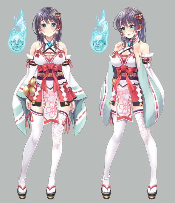 陰陽巫女立ち絵
正面だけだと会話シーンの使い勝手が悪いので
斜めの立ち絵を追加しました。 