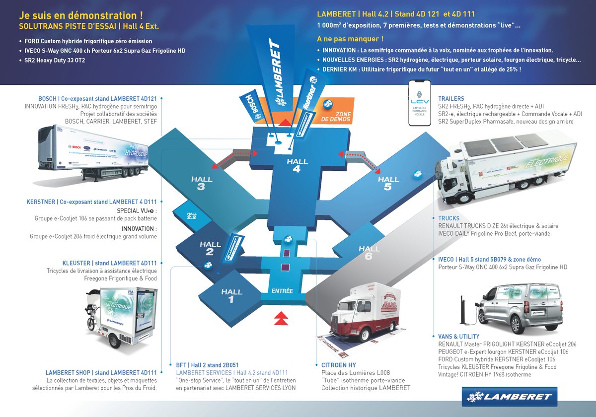 lamberet_sas's tweet photo. #Solutrans #Conducteurs #TousVIP Dernier jour du salon SOLUTRANS, l'occasion de découvrir et tester nos innovations: demandez le programme!
#Lamberet #Bosch #Carrier #Stef #Innovation #Awards #Salon #Programme #Eurexpo #Lyon #Transport #Logistique #Routier #CommandeVocale #SR2 https://t.co/XpiUbbXQZB