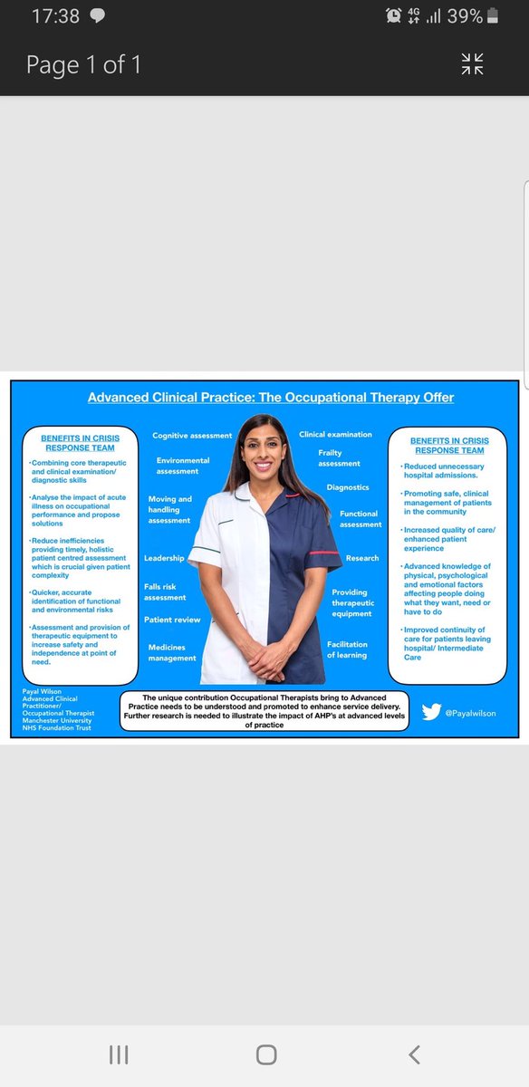 The power of Occupational Therapy core skills combined with Advanced Clinical Practice 💪🏽 Love my job! (Poster hasn’t been out for a while 😂😂) @ot_acp @bevmcr