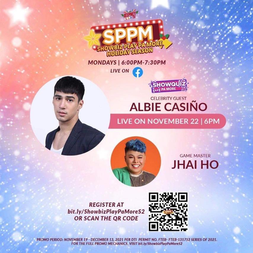 starmagicphils's tweet photo. Ready na makilaro ang Pilyong Hunk-tor ng Quezon City mula sa PBB Kumunity Season 10, Albie Casino! Get a chance to play with him this November 22 and win 15,000 pesos! Makichika at makilaro sa Showbiz Play Pa More kasama si Jhai Ho. Live every Monday at 6PM! https://t.co/gBhoN8XVMx