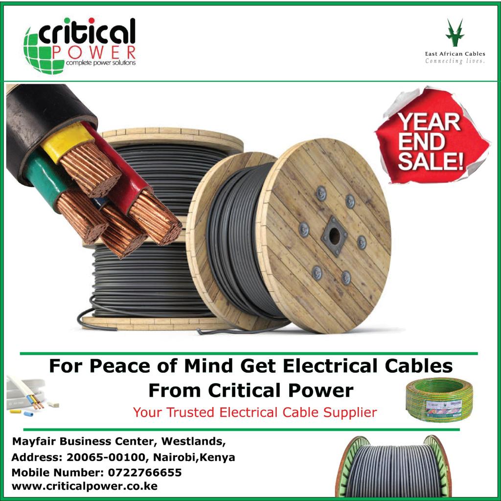 DEAL BADO NI MOTO!!
What are you waiting for?
Get your cables from a trusted Electrical cable supplier
#feelprotected #cables #powersolutions 

Contact us on 0722766655/ 0733938564 or send an email to customercare@criticalpower.co.ke
For more info: criticalpower.co.ke