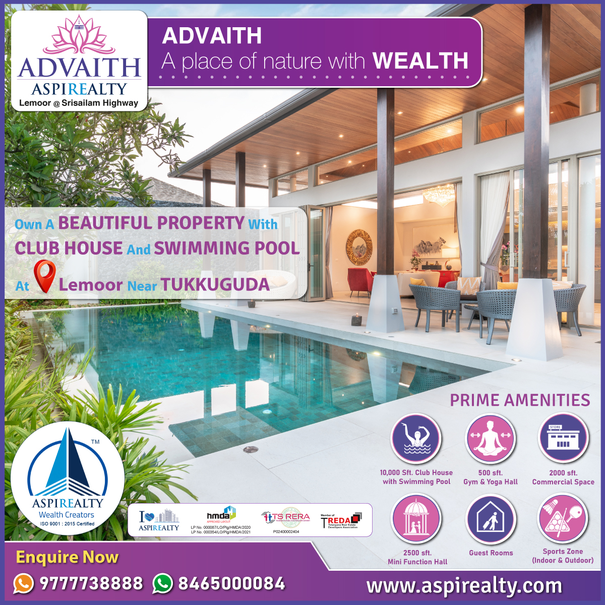 aspirealty's tweet photo. Own A #BeautifulProperty With #ClubHouse And #SwimmingPool At #Lemoor Near #Tukkuguda
Call: 9777738888,WA: 8465000084
https://t.co/WGdwlQP1qL,info@aspirealty.com
#Aspirealty #WealthCreators #HMDA #Advaith #Tukkuguda #HmdaPlotsInSrisailamHighway #HmdaOpenPlots #HmdaApprovedLayouts https://t.co/yiOXFx9J00