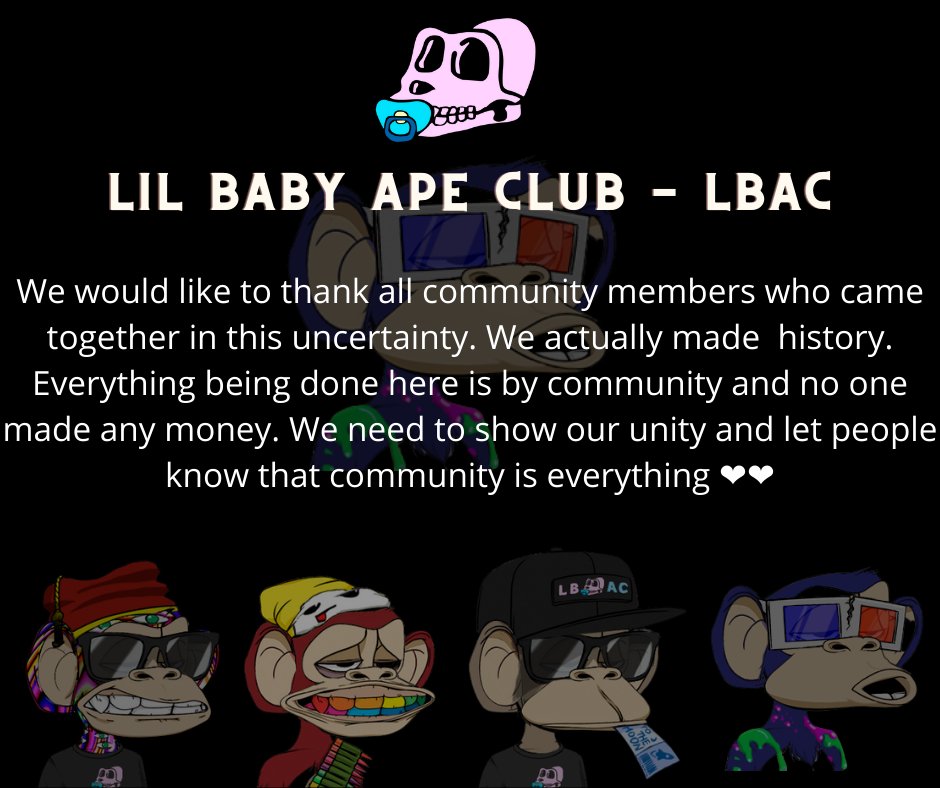 Jungle Bay Artists Collective (@junglebayac) on Twitter photo Wow! 5k+ community members now in our discord. 100% Organic. 100% Family.
#LBAC #LilBabyApeClub <a href="/LBACofficial/">JungleBayAC</a> Wow! 5k+ community members now in our discord. 100% Organic. 100% Family.
#LBAC #LilBabyApeClub <a href="/LBACofficial/">JungleBayAC</a>