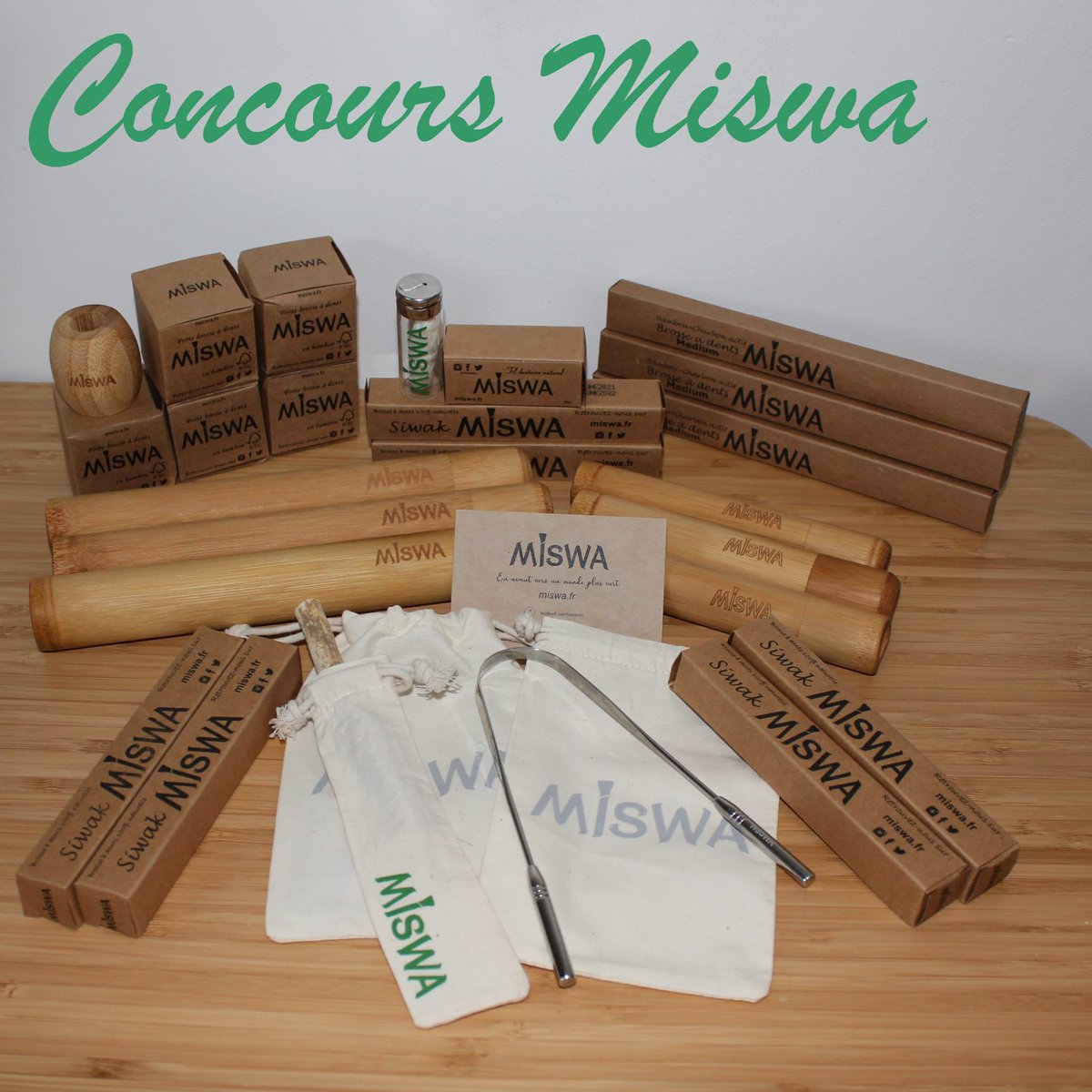 ✨CO N C O U R S   M I S W A✨
Pour le lancement de notre porte-brosse,

✅5 lots à gagner✅

-Pour cela, Follow✌️+ RT🔀

-Multipliez vos chances🍀 en participant sur Facebook📚 et Instagram📸
 
-Tirage au sort le 27/11/2021 à 23h59

-Résultats le 28/11/2021 à 12h00 🥇