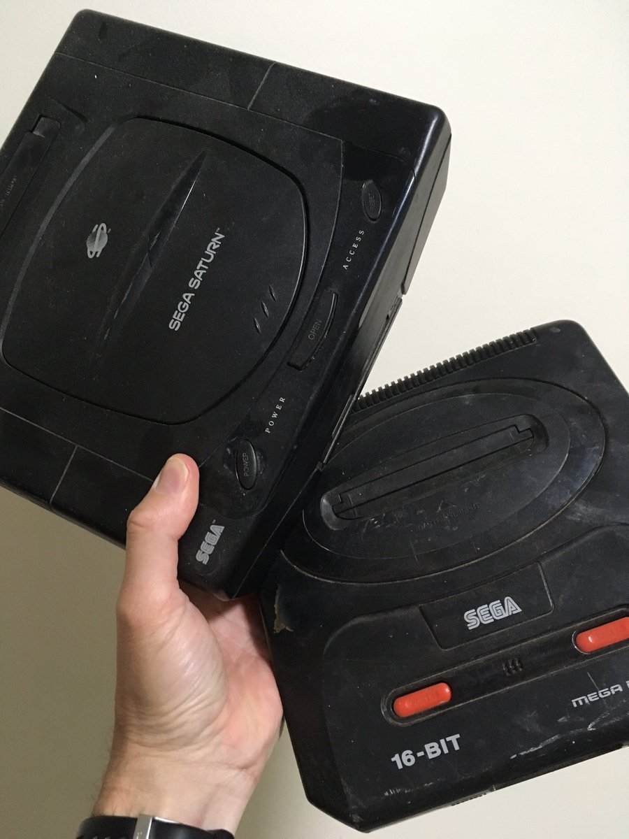 Tempf8's tweet photo. @SEGA I’ve been a #Sega fan for a minute 😌🙌 #SegaSaturn #SegaMegadrive2 #Megadrive2 #games #VideoConsole https://t.co/PwWVikSLfz