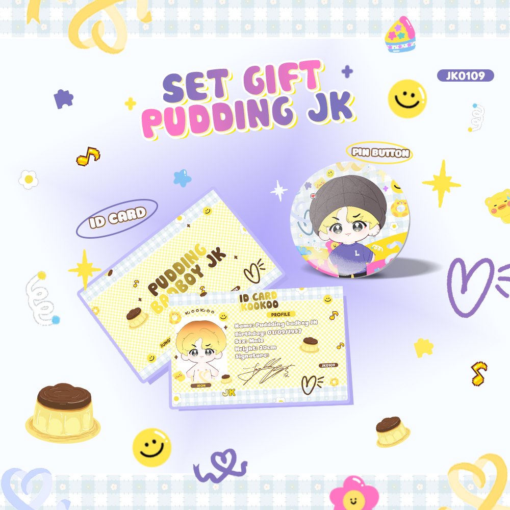 jk_pudding's tweet photo. Pre-ord: ID card + Pin Button.
Normal: ID card.
We changed from plastic keychains and plastic IDcard to pins buttons and paper cards because we wanted to reduce our use of plastic. Don't worry about the quality of the gift, we always try our best to bring the best to the buyers💓 https://t.co/sBvqJCXaqE
