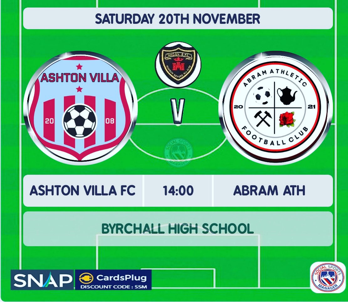 🚨 GAME DAY 🚨 

Villa host <a href="/AbramAthletic/">AbramAthleticFC</a> at Byrchall high school, looking to make it 4 wins in a row against a new and improved Abram side ⚽️