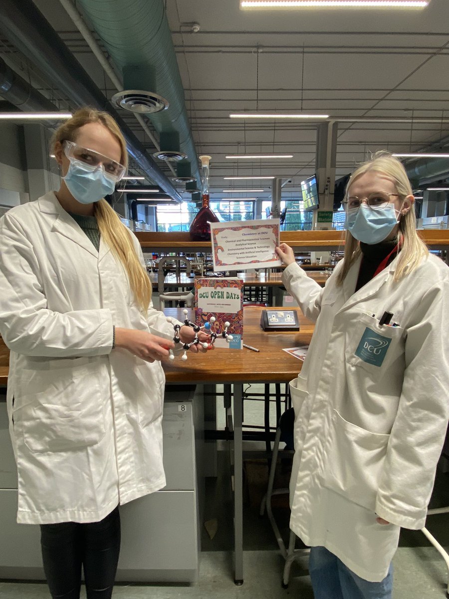 DCUFSH's tweet photo. Interested in Chemistry? Come down to DCU and visit the Chemistry Christmas Tree, take the lab tours and chat about your options! ππ©βπ¬π₯Ό#NovOpenDay https://t.co/Ua15kyYNLX