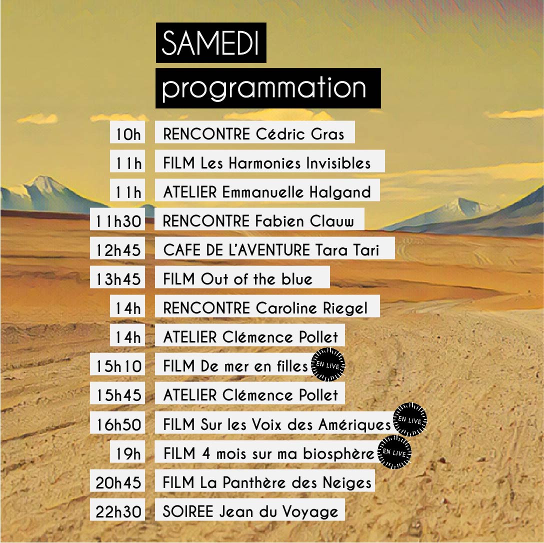 Fifav_LR's tweet photo. Le #programme du jour : #films, #rencontres #littéraires, cafés de l'#aventure, #librairie, #exposition, #bar, #restauration, #ateliers #jeunesse... Il y en a pour tout le monde ! Rendez-vous à l'Espace Encan de #larochelle !
#FIFAV2021 #festival https://t.co/R33OitVVzz