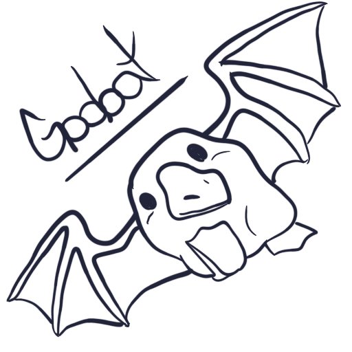 Draft of something silly I'm doodling called Goobat