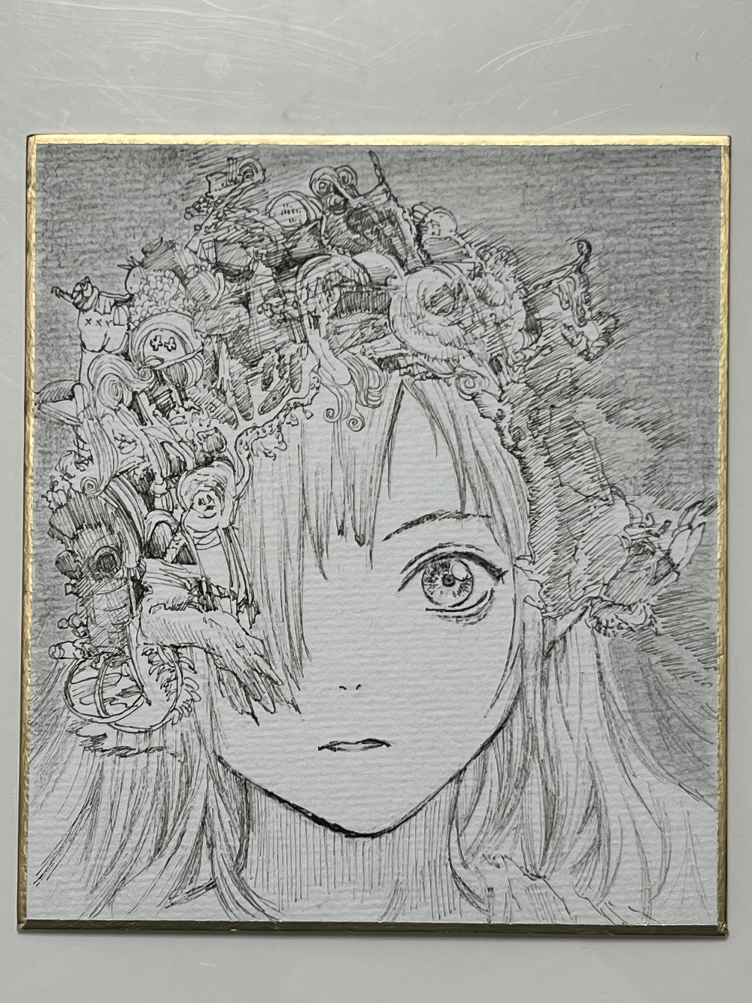 淡海あぶく 色紙イラスト 絵画