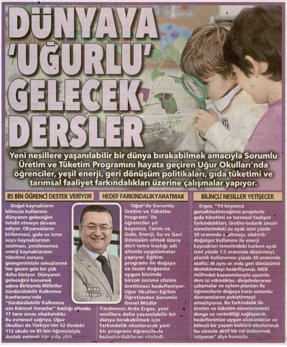 Uğur Okulları (@ugurokullari) on Twitter photo "Dünyaya 'Uğurlu' Gelecek Dersler"
#UğurdaSorumluÜretimveTüketim Programımız ile doğaya ve insan doğasına uygun biçimde birçok soruna çözüm üretmeyi hedefliyoruz. ♻️
#DünyayaUğurluGelelim
<a href="/postacomtr/">Posta.com.tr</a> "Dünyaya 'Uğurlu' Gelecek Dersler"
#UğurdaSorumluÜretimveTüketim Programımız ile doğaya ve insan doğasına uygun biçimde birçok soruna çözüm üretmeyi hedefliyoruz. ♻️
#DünyayaUğurluGelelim
<a href="/postacomtr/">Posta.com.tr</a>