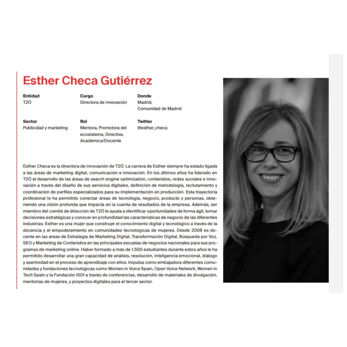 El Alto Comisionado para España Nación Emprendedora ha publicado la guía de 'Mujeres Referentes del Emprendimiento Innovador español', y es un auténtico lujo forma parte de ésta.
Puedes compartir la publicación para impulsar la visibilidad de estas mujeres lnkd.in/gPPnQbfb