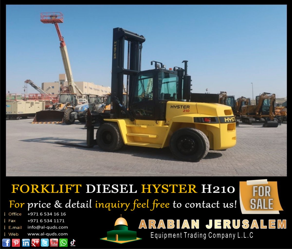 AJEquipmentTrd's tweet photo. Lift and carry your loads!! #Forklift #Diesel #Hyster #H210 Available in stock,click here https://t.co/hzeeH8Yjkg
Contact us for price inquiries & details,
✅Email: info@al-quds.com
✅Tel: +971 6 5341616
✅Whatsapp: https://t.co/QvsQ24y2GP
#ajcequipment #Forklift #liftingload https://t.co/4JtOSrGG2k