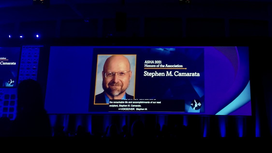 🎉Congratulations to (twitterless) Dr. Stephen Camarata, PhD, who was awarded the ASHA Honors of the Association, the highest award bestowed by the organization for his contributions that have undoubtedly improved the lives of those with communication disorders. 🎉