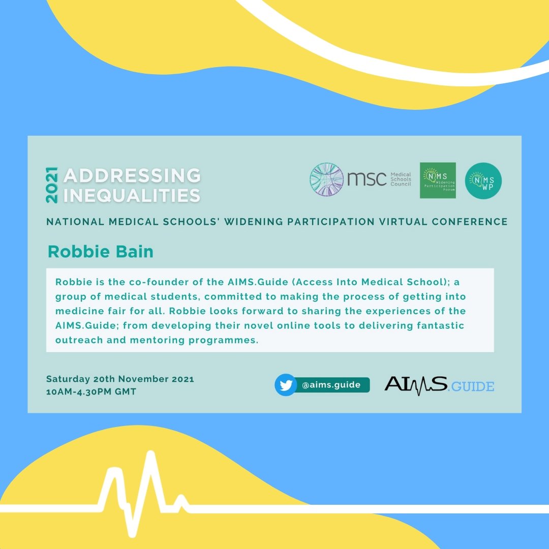 aimsguide's tweet photo. @NMS_WP_Forum Virtual Conference! Addressing Inequalities 2021 #nmswp21
Our own Robbie will be talking at today's event and discussing the experiences of #aimsguide
#wideningparticipation #wams #accessmedicine #medicine #medtwitter https://t.co/2B70aoaqkt