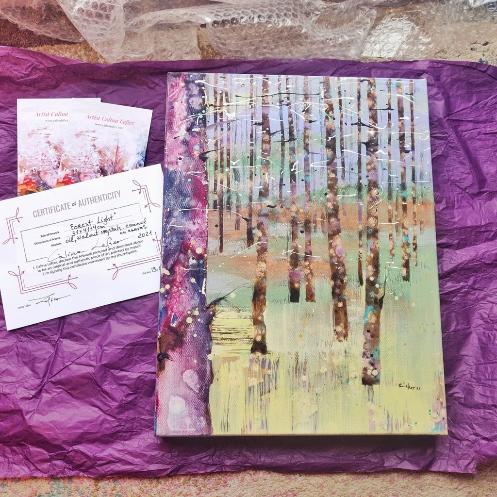 moondiary's tweet photo. Another happy birch painting found its home! I've sent it yesterday to Alexandra in Derby, place that me and my family enjoyed last summer.
#birch #art #birchtree #mixedmedia #technique #purple #yellow #landscape #oilpainting #deepcanvas #forest #light #autentic #artwork #h… https://t.co/Qzt46SPsdw