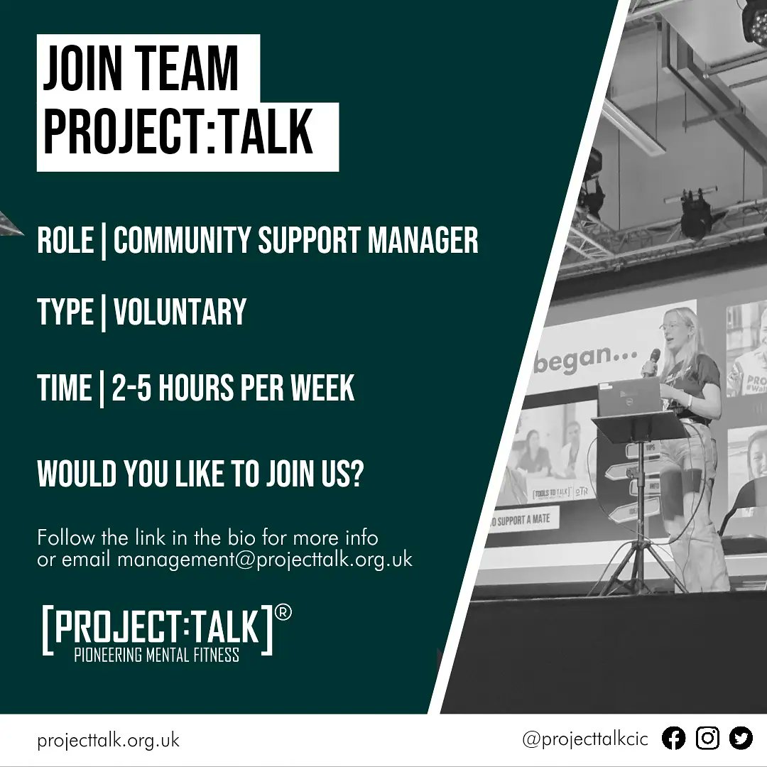 PROJECTTALKCIC's tweet photo. Interested in mental fitness? Want to gain valuable skills whilst making a positive impact on your community?

For more info &amp; to apply, visit https://t.co/kzh1hD5LUX https://t.co/lSeJvP8UIe