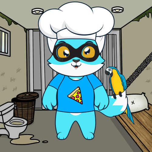 FreakyFoxFamNFT's tweet photo. The fox of the day:

Blue Bandito Fox is serving time in Fox Town Prison 🦜

#FreakyFoxFamily https://t.co/f7yK7ilkfV