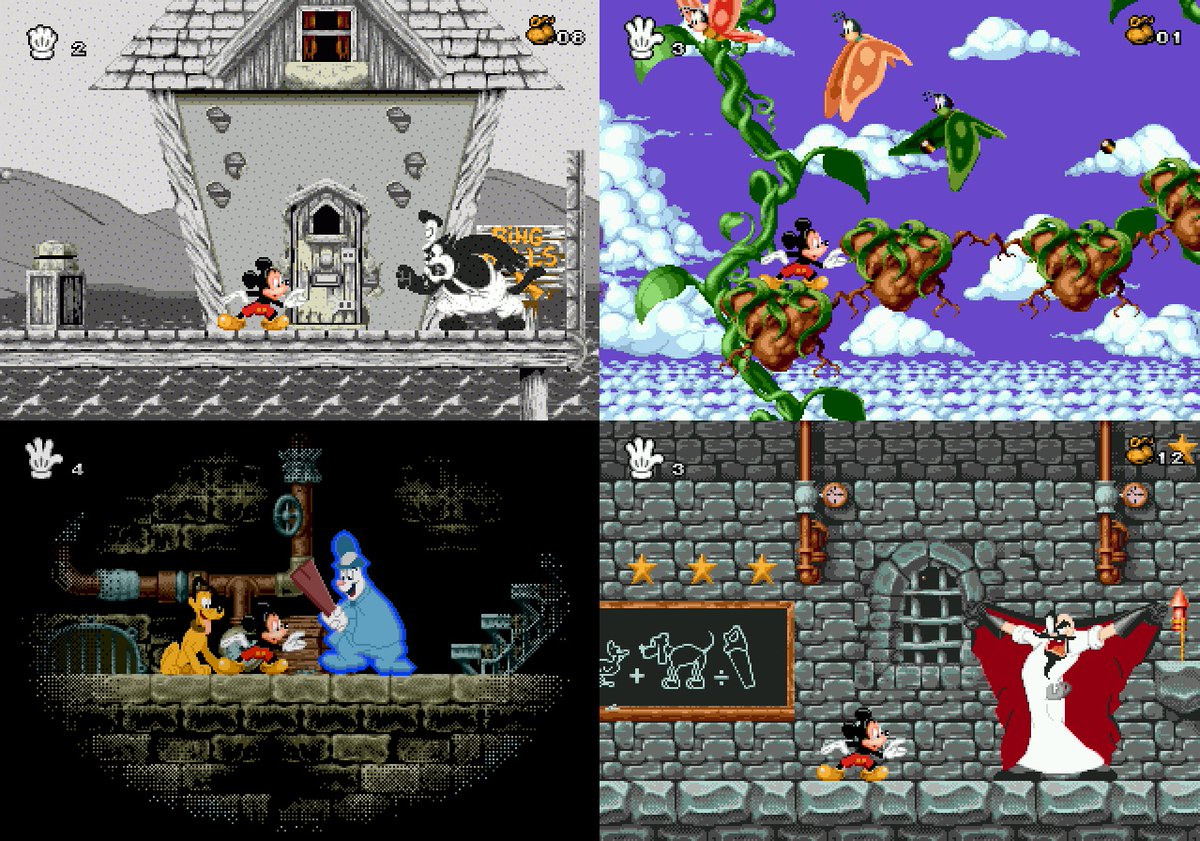 RetroGameGeeks's tweet photo. MICKEY MANIA: In 1994 Sega Mega-CD gamers guided a mouse through some of his greatest adventures. A wonderful platform game this version had several extras, did you ever summon other Mickey's to help you attack Pete? #retrogaming #Sega #MegaDrive #Disney #MickeyMouse #90s #gaming https://t.co/tyfZ4FDSnG