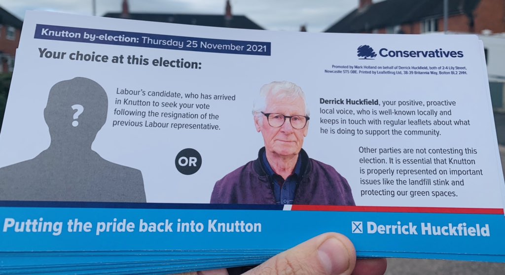 AaronBell80's tweet photo. Great turnout for the final weekend of our campaign in Knutton to elect local man - and campaigner against the landfill stink - Derrick Huckfield.
And with £3.7m being invested in #Knutton through our Town Deal, the @Conservatives are building back better from the pandemic. https://t.co/9hpFnD5KVE