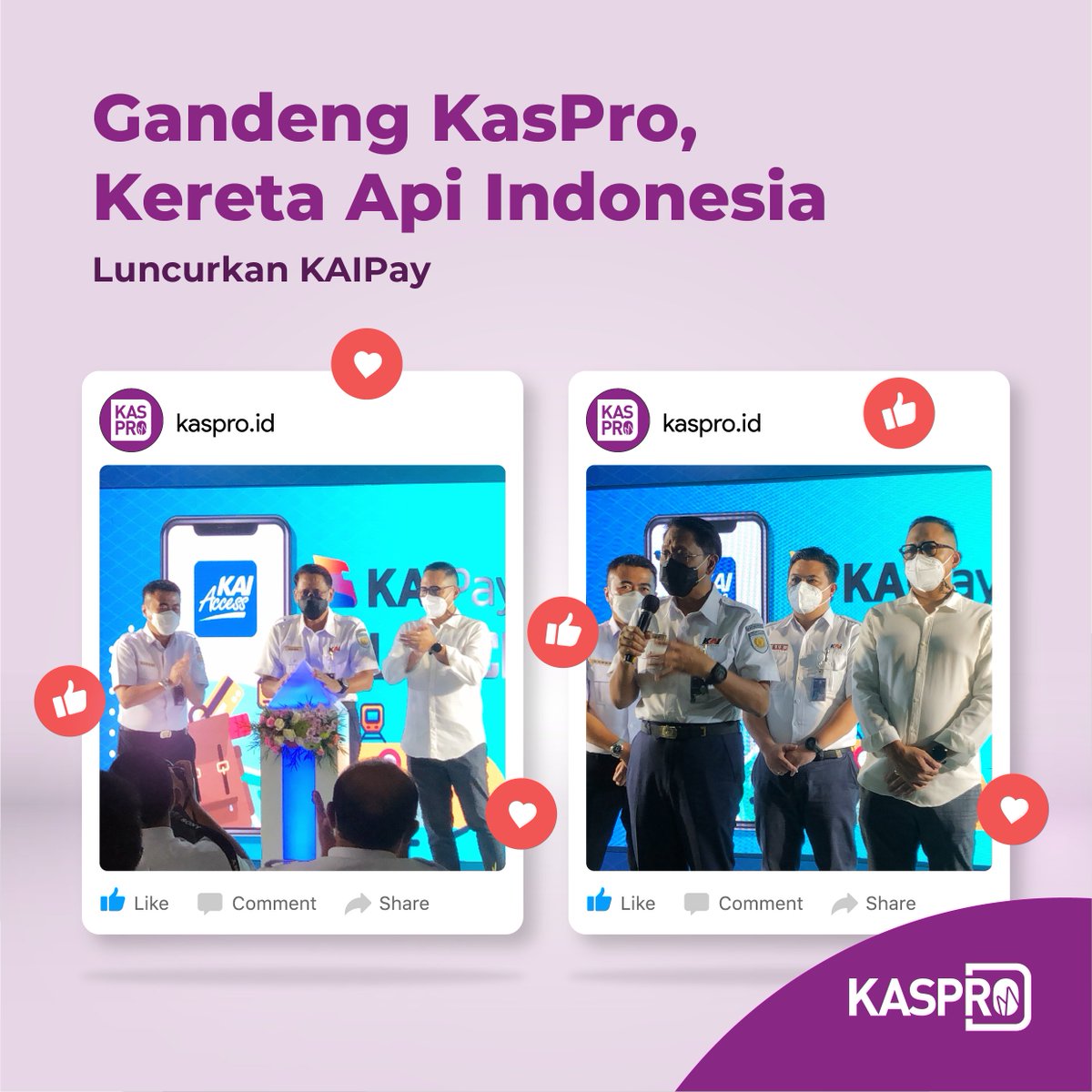 kaspro_id's tweet photo. Hai SobatPro! 

@keretaapikita menggandeng KasPro dalam peluncuran dompet digital KAIPay sebagai alternatif metode pembayaran pada aplikasi KAI Access. https://t.co/huiIQyB1ke