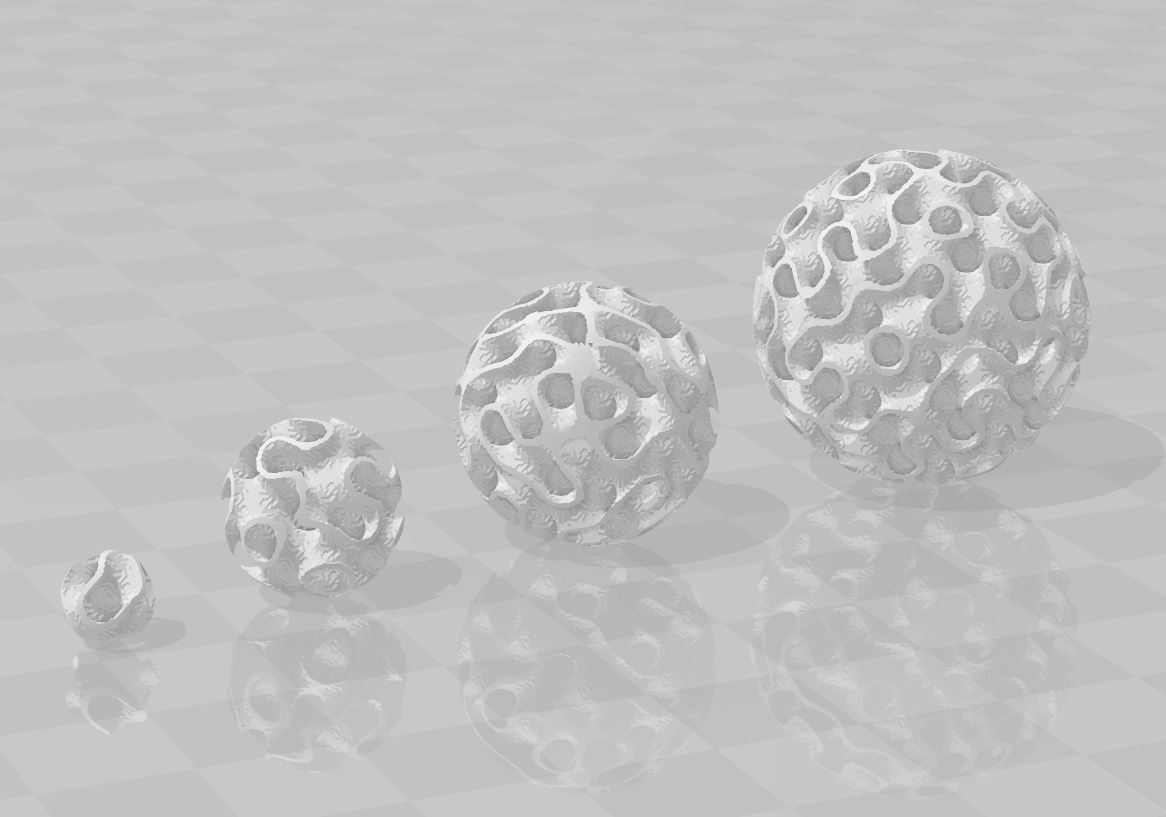 caterpillar's tweet image. Gyroid Sphere thingiverse.com/thing:5140920

#Python
#CadQuery
#cqMore