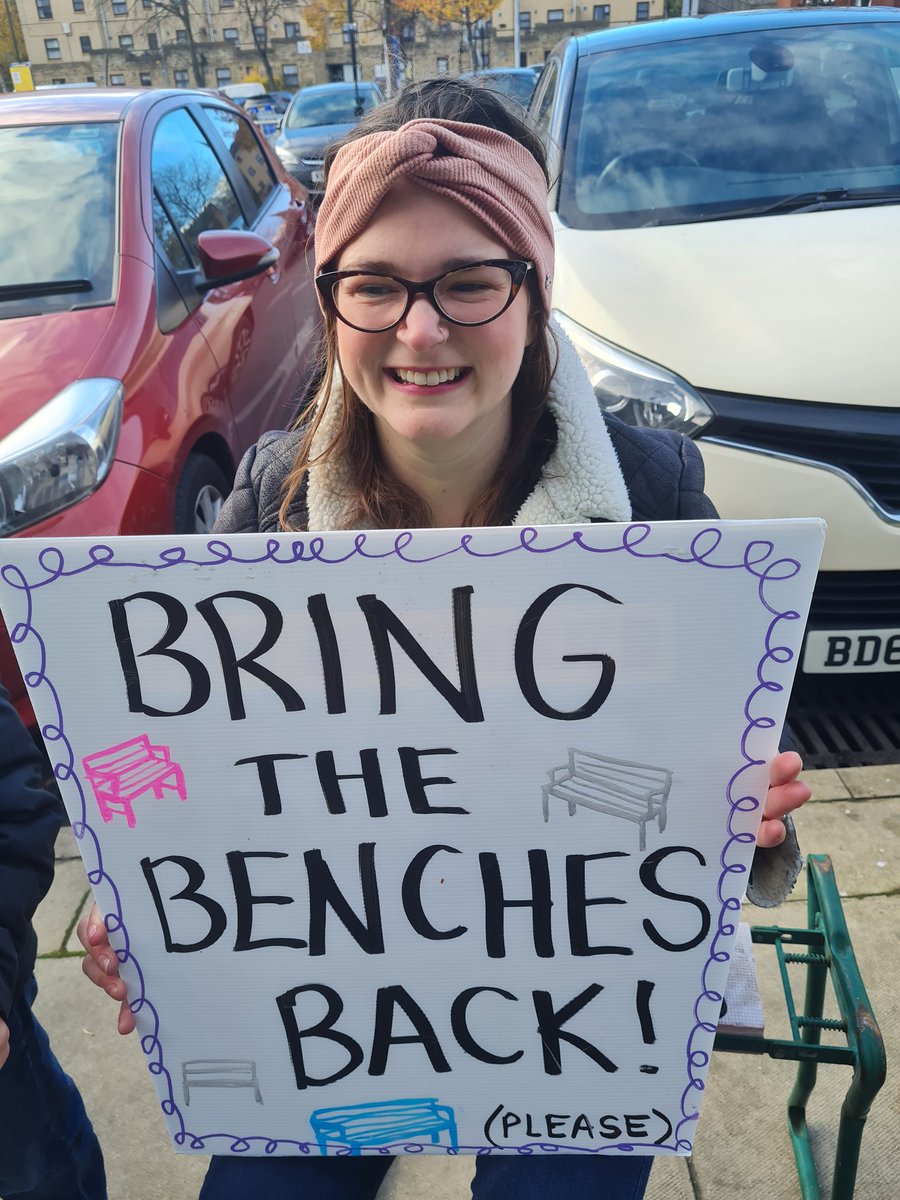 iansully's tweet photo. Great to support the Bramley benches protest today. #LCPproperties have removed them so that people can't sit without spending money! https://t.co/igWCpKFKUt