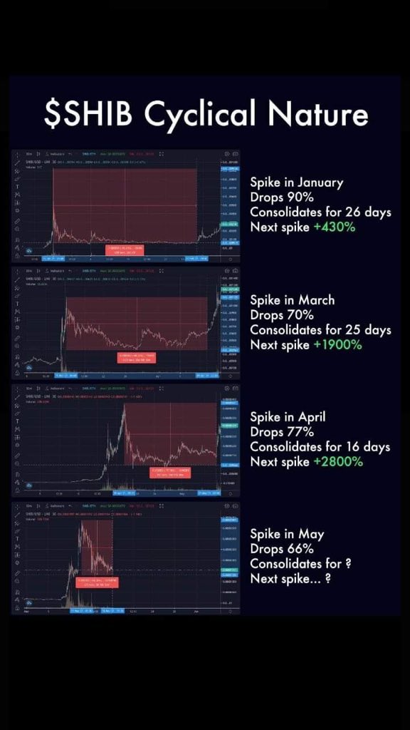 elethereum's tweet photo. PREDICTION: $SHIB is about to take off again… 🚀 https://t.co/wu2axIkFap