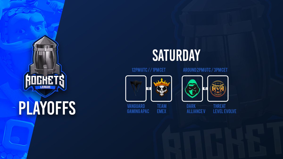 RocketsLeague1's tweet photo. #RLS7 Quarter-Finals - Day 2
@VGTeamGG APAC vs. @TeamEmexGG @ 1pm CET
@DarkAllianceV vs. @ThreatLevelGG around 2:30PM / 3PM CET https://t.co/7fjB0QaiU4