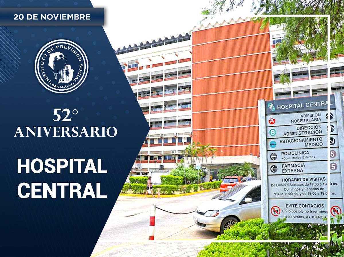 IPSParaguay's tweet photo. Aniversario 52 del emblemático Hospital Central del IPS. ¡Nuestro reconocimiento y gratitud a todo el personal! https://t.co/7hhCbc68YL