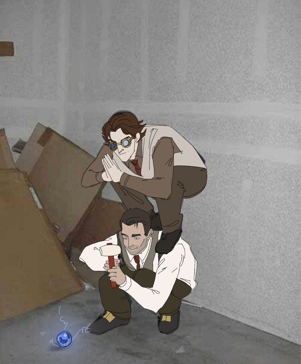 vaseinahaze's tweet image. basically them testing a hextech in one picture

#arcane #Viktor #jayvik