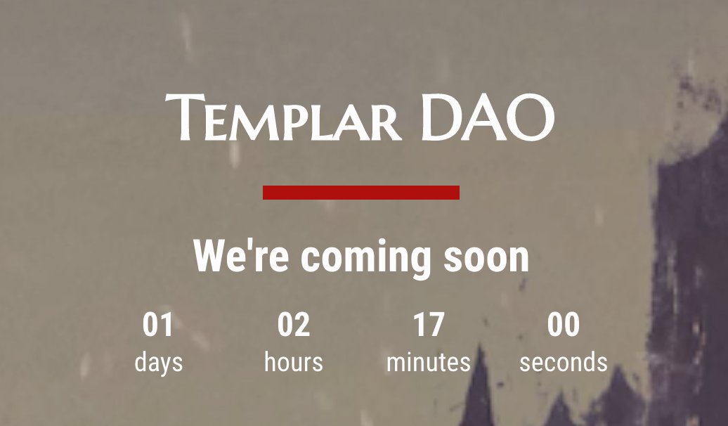 Templar knight ⚔️
are you ready?
templar.finance

👉 invite 3 friends in comments, retweet.

$ohm #ohm #fork #ohmfork 
$TIME $GYRO $KLIMA $xeus #gem $ROME
#bsc #DeFi #POL 
$tem #templar #templardao