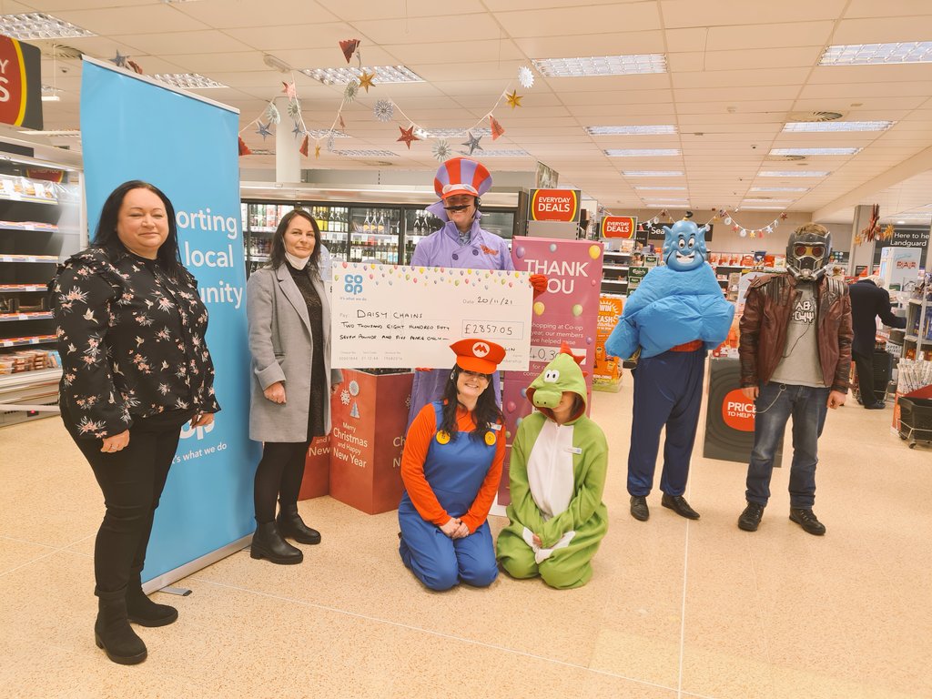 srtblues's tweet photo. Our 3 causes presented with a cheque today. We even went on tour to the donkey sanctuary and met their new baby Hovis. We're also running a free @coopuk Hamper raffle for everyone using their card or signing up. @PioneerAnne @ColinHayward20 https://t.co/jHoHNJFZTf