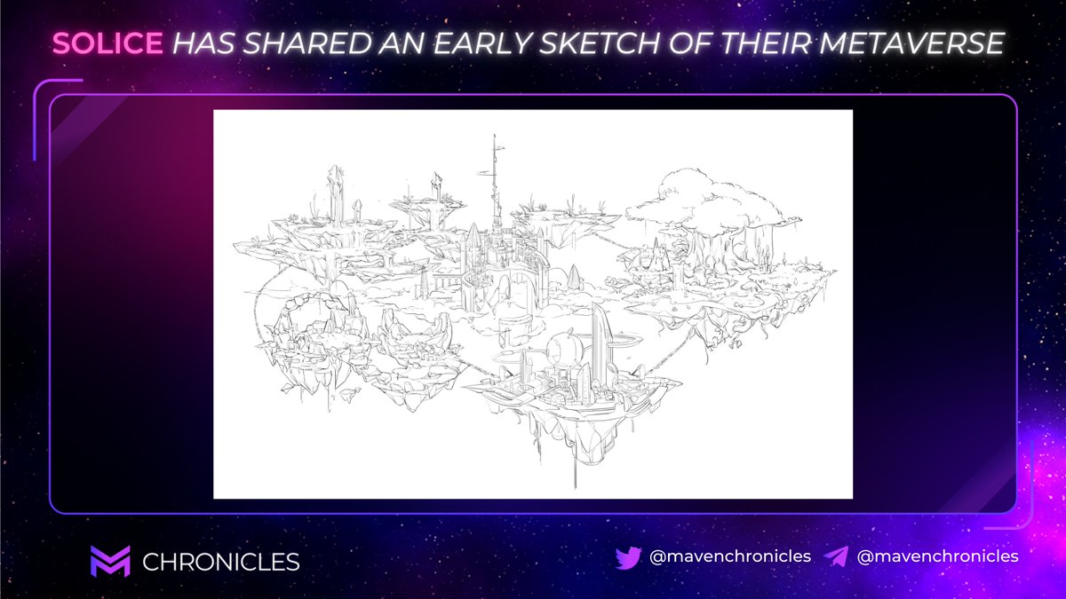 ChroniclesMaven's tweet photo. 📰 Solice has shared an early sketch of their metaverse 🗾

1st round of their land presales will go live in Q1 2022. Solice will be the first open world VR metaverse where users can play, build, own, socialize &amp; monetize their virtual experiences in an immersive way on Solana ⚡️ https://t.co/h3rD2HjYHf