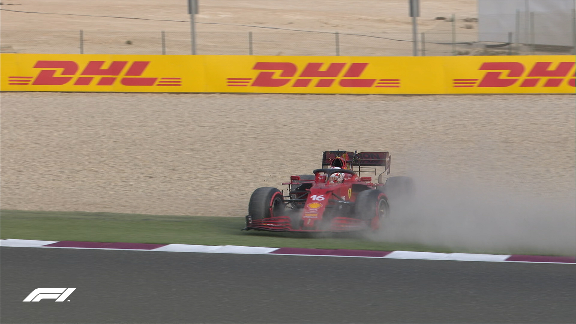 Poślizg Charlesa Leclerca podczas 3. treningu przed Grand Prix Kataru