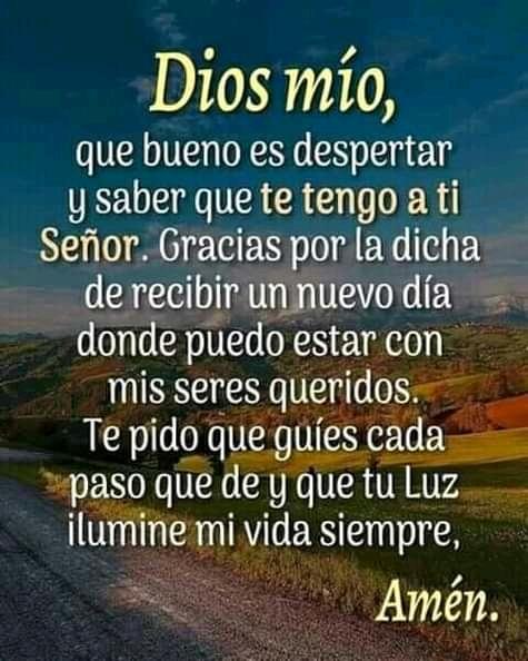 Buenos días.
Bendito y Exaltado sea Tu Nombre Señor, bendícenos y guárdanos a Todos en este día y siempre Padre Celestial, y que podamos ver Tu Gloria manifestada en Nuestras Vidas, en el Poderoso Nombre de Tu Hijo Amado Jesucristo. Amén, Amén y Amén. 🔥🔥🔥