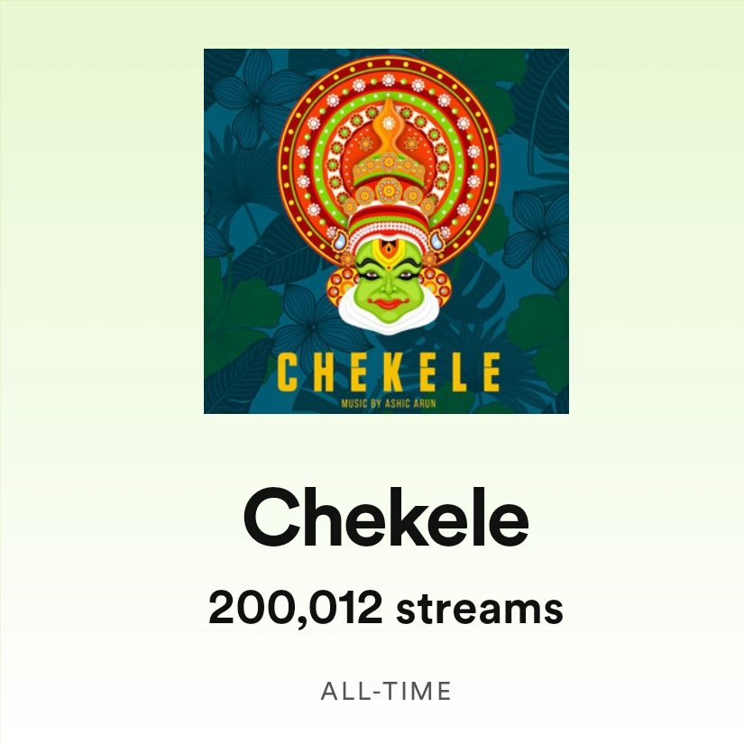 ashicarun's tweet photo. My song " CHEKELE" Hits a milestone today.
2 LAKH Streams on Spotify 🔥
https://t.co/6KOmchYpNG

#chekele #independentmusic #IndieMusic #southindianmusic #musiccomposer #folksong https://t.co/Q6vTP0KV6F