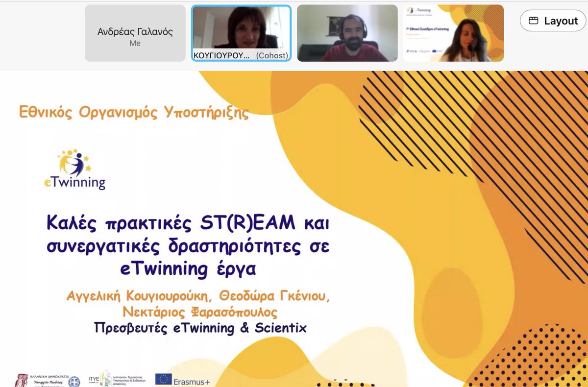 galandreas3012's tweet photo. The three #eTwinning Musketeers, @akougiou1 @nektarios_f and @doritagk presenting best ST(R)EAm practices in eTwinning projects at the #etwinconfgr! @eTwinningGr @scientix_eu @eTwinningEurope https://t.co/JT7CJTWc3h