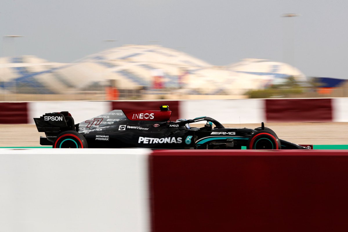 MercMeUp's tweet photo. That's the chequered flag on FP3 in Qatar 🏁

#VB77 P1: 1:22.310 
#LH44 P2: 1:22.388 

Starting Saturday just the way we want, topping the times and looking strong, let's carry that into Qualifying boys! 💪 

#QatarGP https://t.co/729N1X4QEz