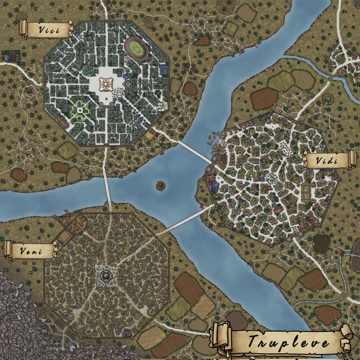 New <a href="/inkarnaterpg/">Inkarnate</a> city (cities?) Map

#DnD #fantasy #digitalart #commissionsopen