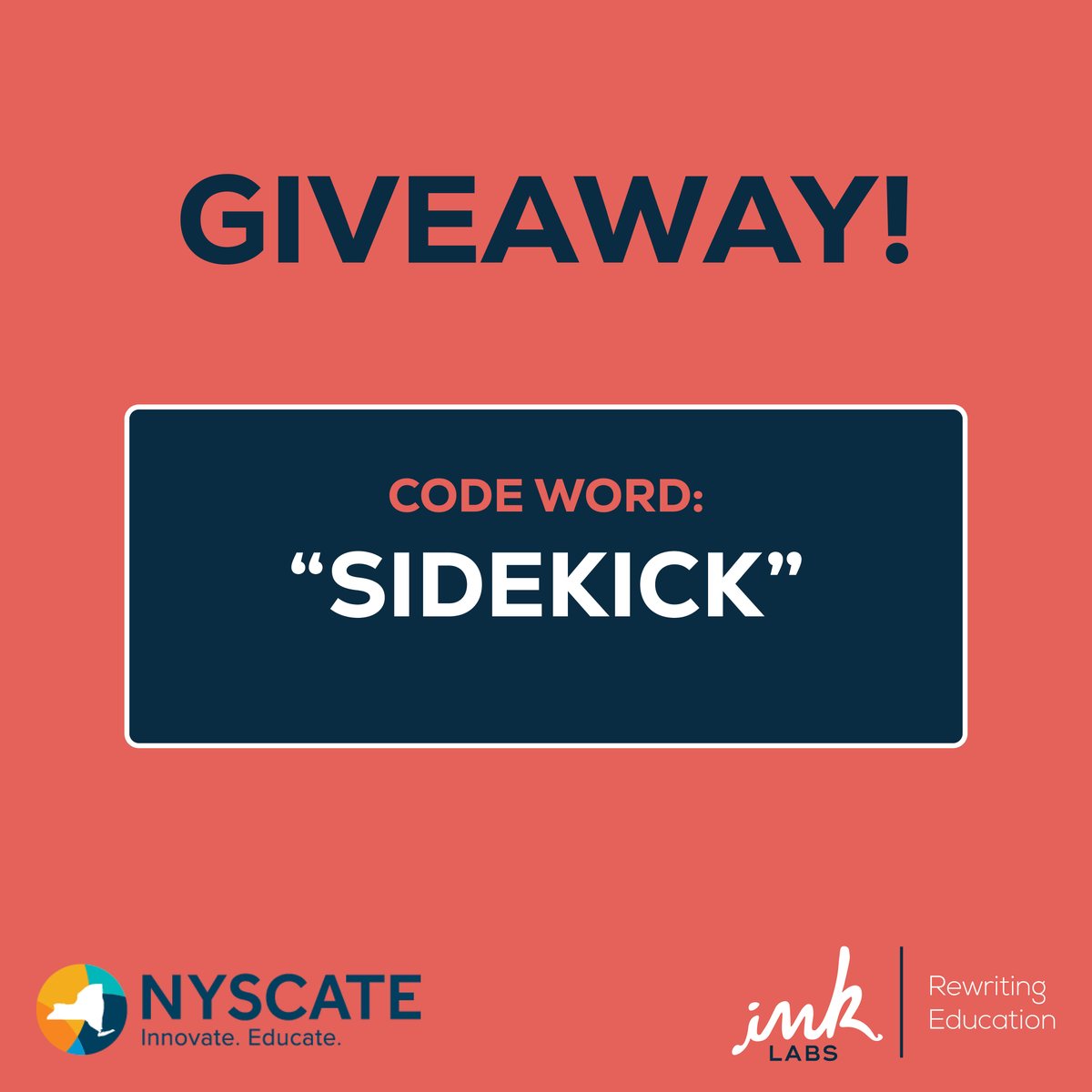 inklabsedu's tweet photo. Will you be attending NYSCATE?  We will be having a giveaway! Visit our booth #512/514  for one entry. For an extra entry tell us the code "Sidekick"! 

https://t.co/luIYGvIe6m https://t.co/Dg3GzNd4br