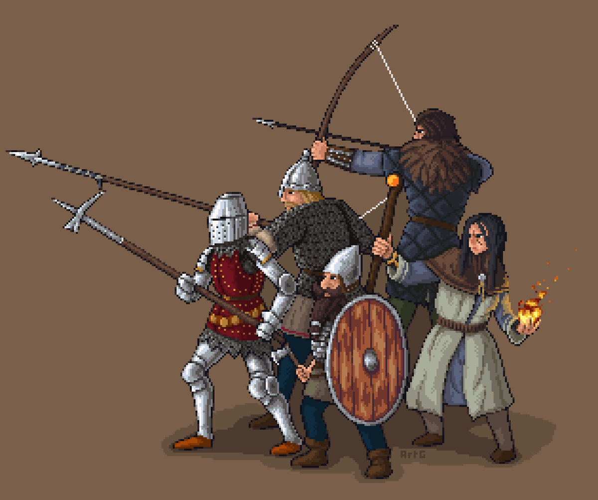 ArtGottfried's tweet photo. I decided to draw the whole cast of playable characters of @Stone_Shard for the recent update.
Its very cool
Go play it
#pixelart https://t.co/8XG0QrEwO3