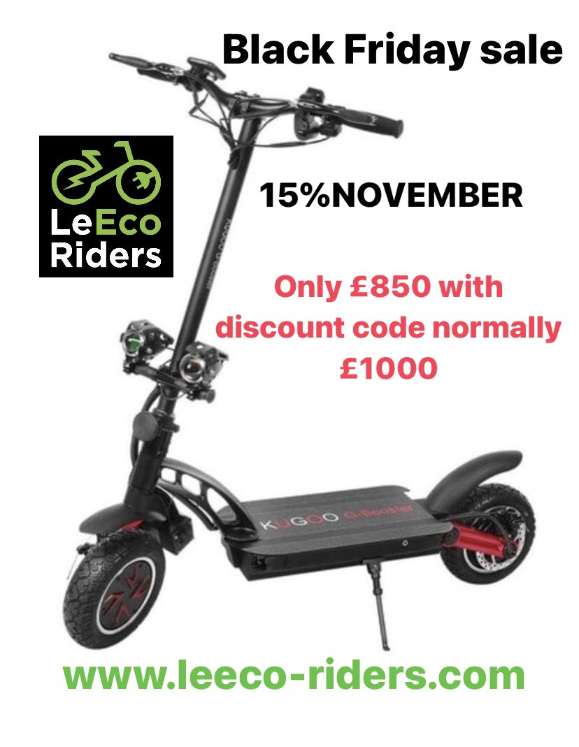 LeecoRiders's tweet photo. Save £150 on this kugoo G-Booster in our Black Friday sale, only £850!!!
Use code 15%NOVEMBER check out.
@leeco_riders @LeecoRiders 
https://t.co/xg9ctGp7Iv
#kugoo #kugoogbooster #electricscooter https://t.co/B6soL9BWuv