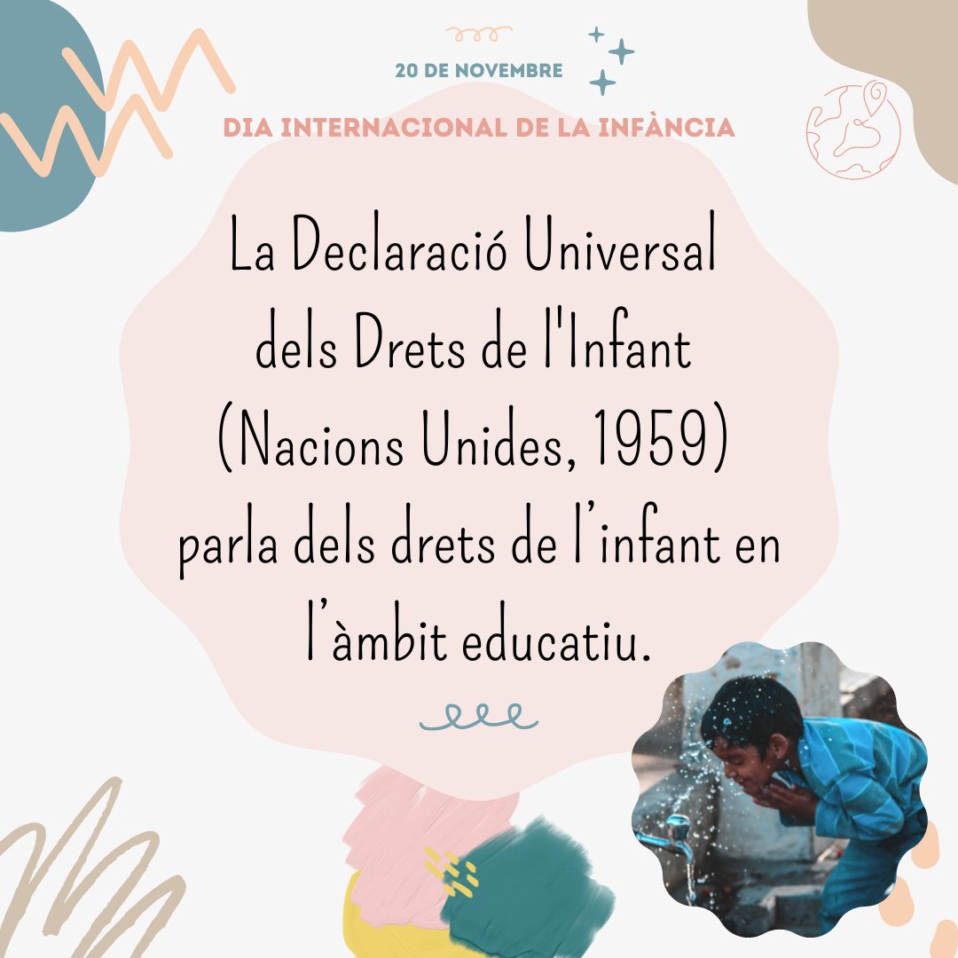 eap_b34's tweet photo. Avui, dia internacional de la infància, compartim amb vosaltres els drets de l’infant en l’àmbit educatiu que s'exposen a la Declaració Universal dels Drets de l'Infant (Nacions Unides, 1959).
#educació #educacióinfantil #educacióprimària #educacióinclusiva #educacióenvalors #eap https://t.co/pxewMHEanC