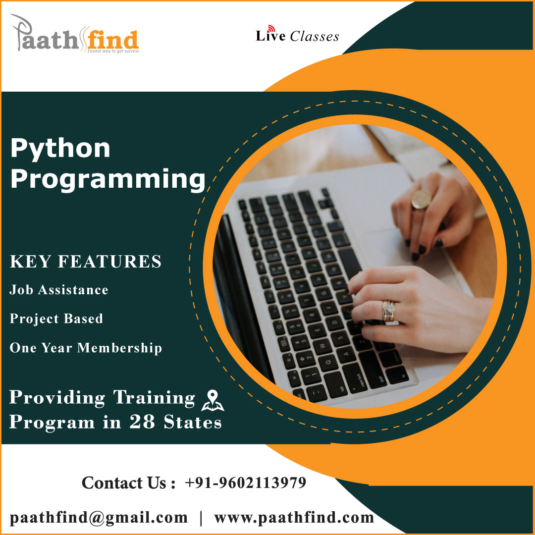 Paathfind1's tweet image. Learn Python from beginning. Our course is planned by industry specialists. You will get 100% practical clarification in our live classes.
.
.
Visit us : paathfind.com/.../python-pro…
.
.
#PYTHONCLASSESINJAIPUR #PYTHONCOURSE #PYTHONPROGRAMMING #PYTHONPROGRAMMINGCOURSE #PYTHONTRAINING