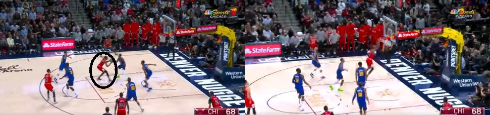 Derrick Jones Jr maç içerisinde neredeyse serbest atış çizgisinden uçarak smaç bastı.