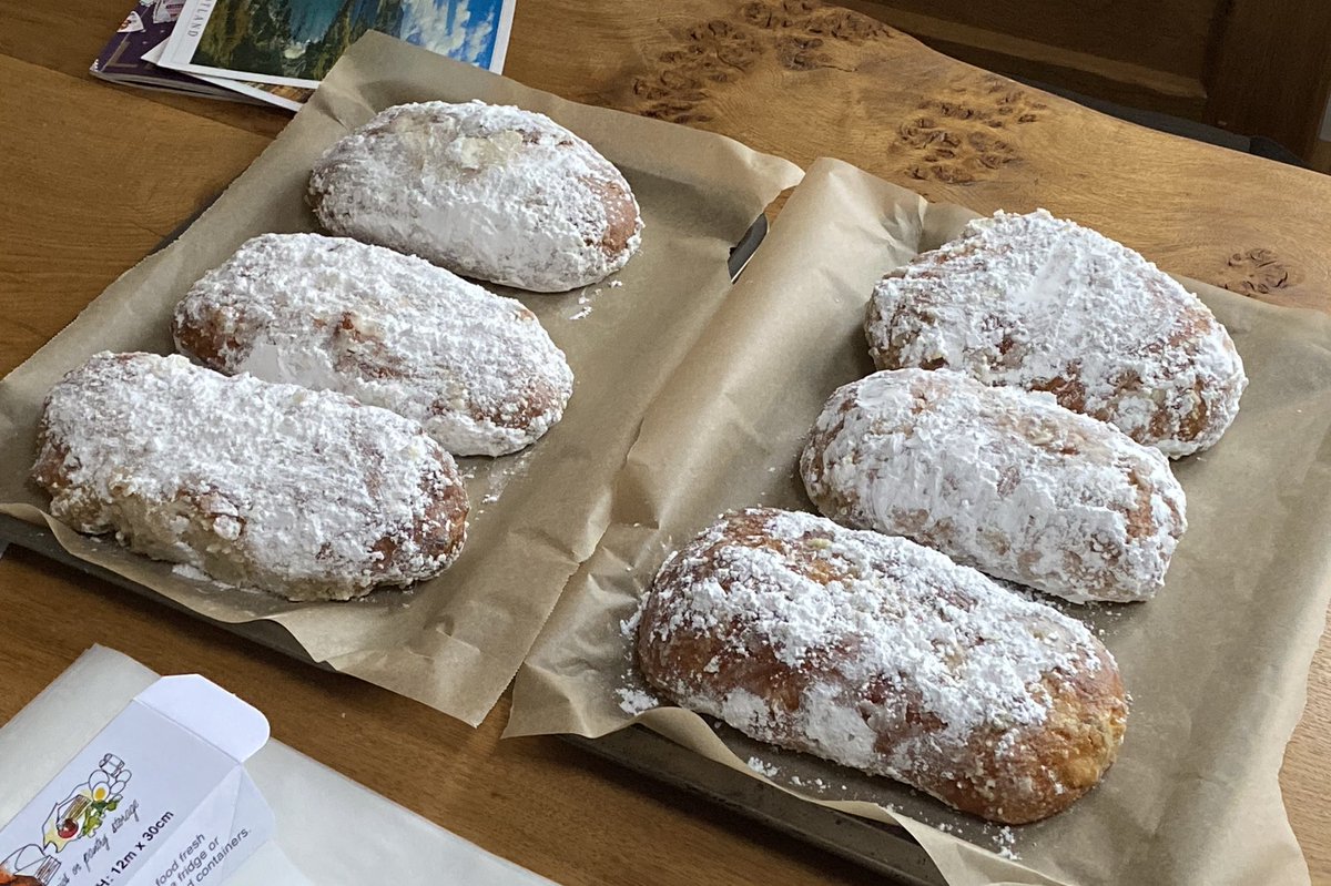IAmSimonWalker's tweet photo. Various breads and Christmas Stollen inspired by @RichardBertinet for our village Christmas Fair today #bbcmaestro #falstone https://t.co/ULIrSdqQBY