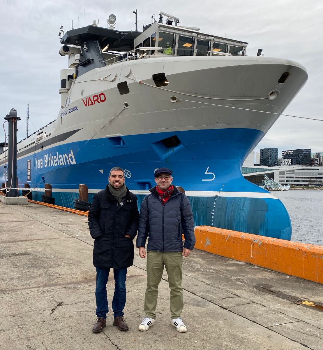 PaulPolman's tweet photo. The world’s first Zero Emission, autonomous container ship. Yara Birkeland! Well done ⁦⁦@stholsether⁩ ⁦@yara⁩ https://t.co/aKdGEJyjv0