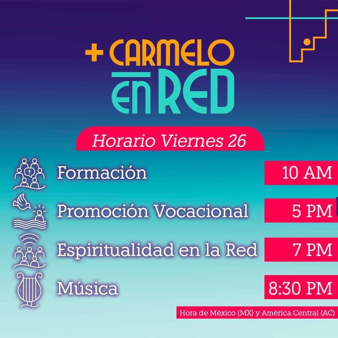 descalzoscol's tweet photo. Y para cerrar con broche de oro el viernes 😀 Presta atención a las actividades que tendremos! 👀

+Carmelo en red / +Espiritualidad https://t.co/nJs4qjcQZH